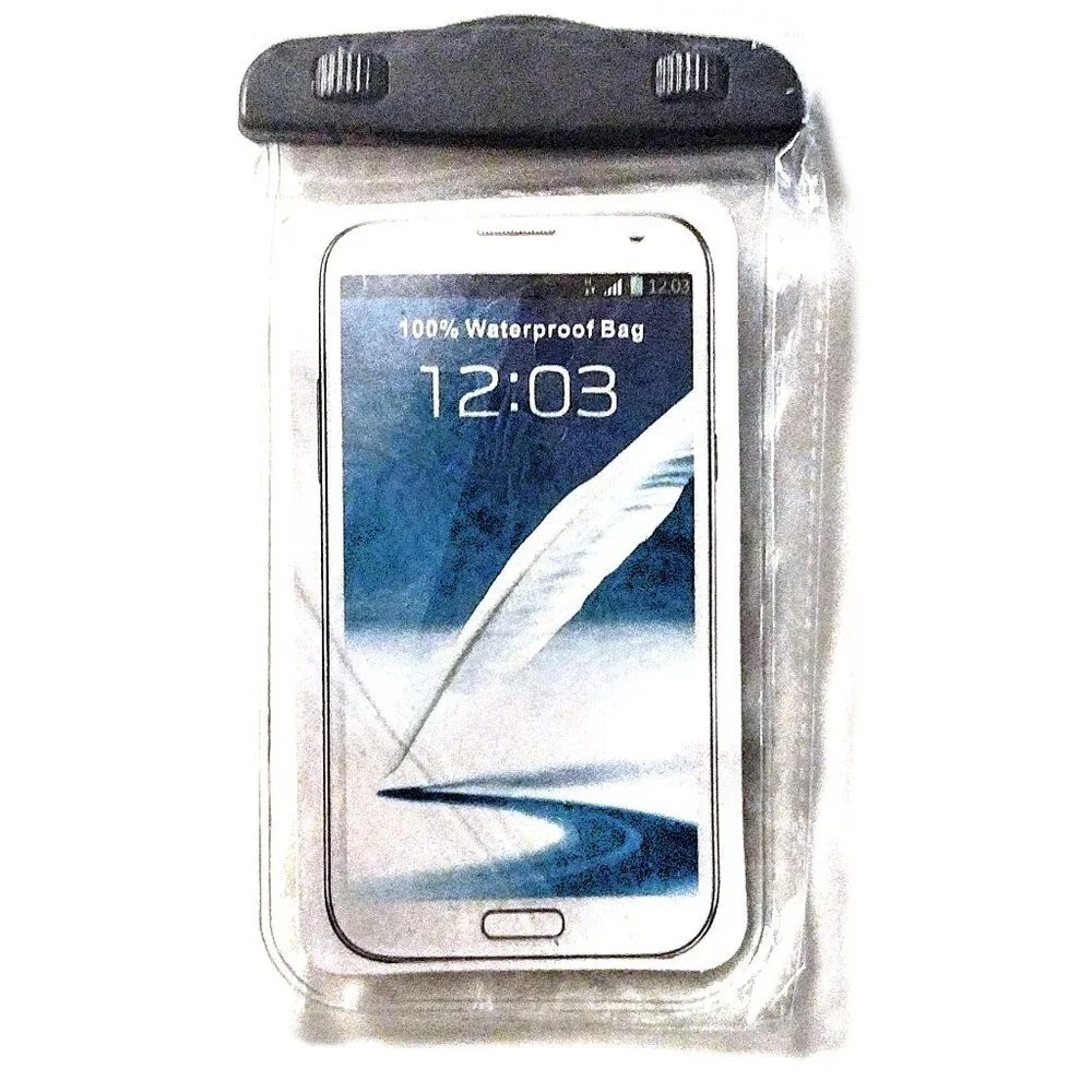 2 Pack Waterproof Universal Cell Phone Pouch (Lanyard & Arm Band) ~ Blue & Clear